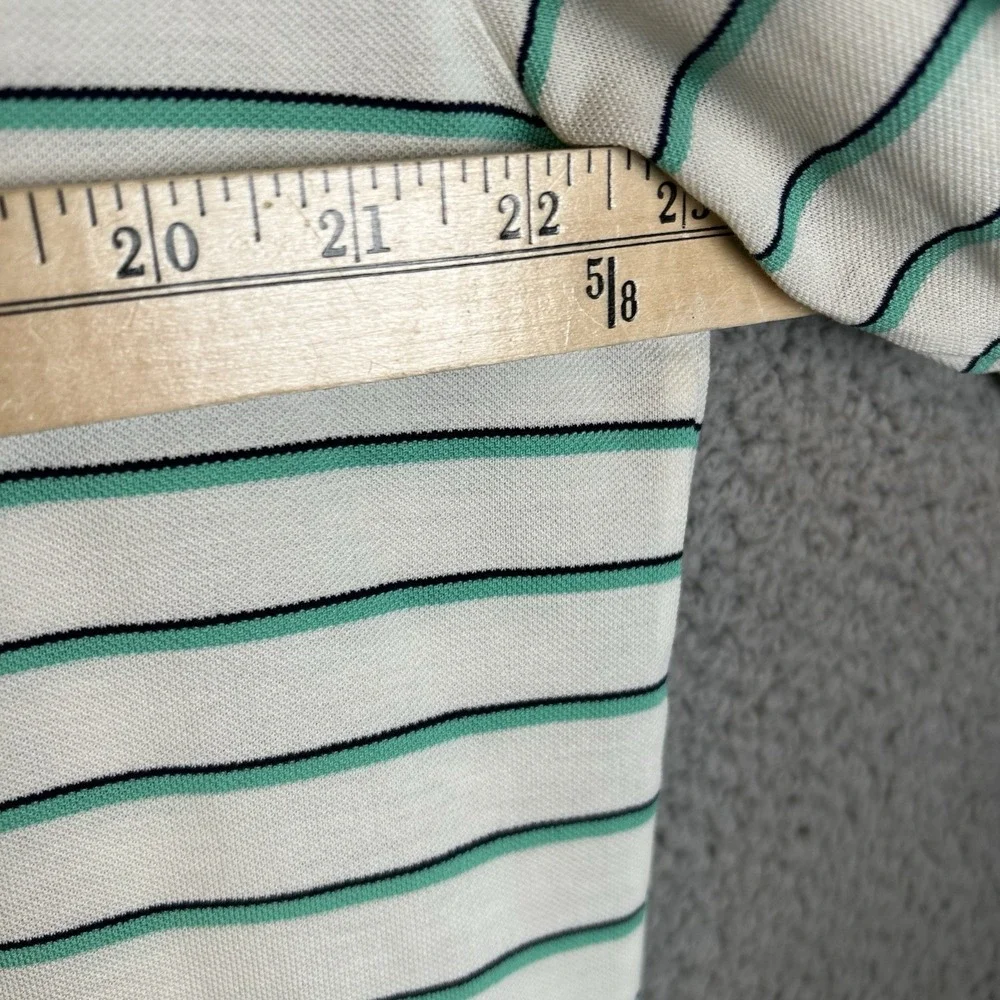 Ralph Lauren Polo Golf 1/4 Button Short Sleeve 100%Pima-Cotton Striped L Shirt